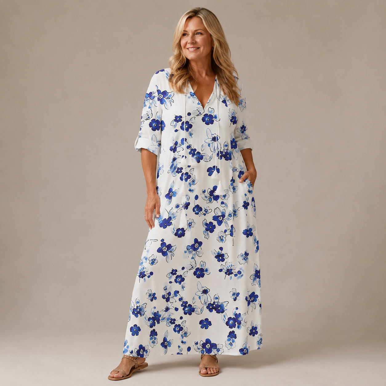 Margaux Flow Jurk — Bloemenprint & Zachte Vrouwelijkheid