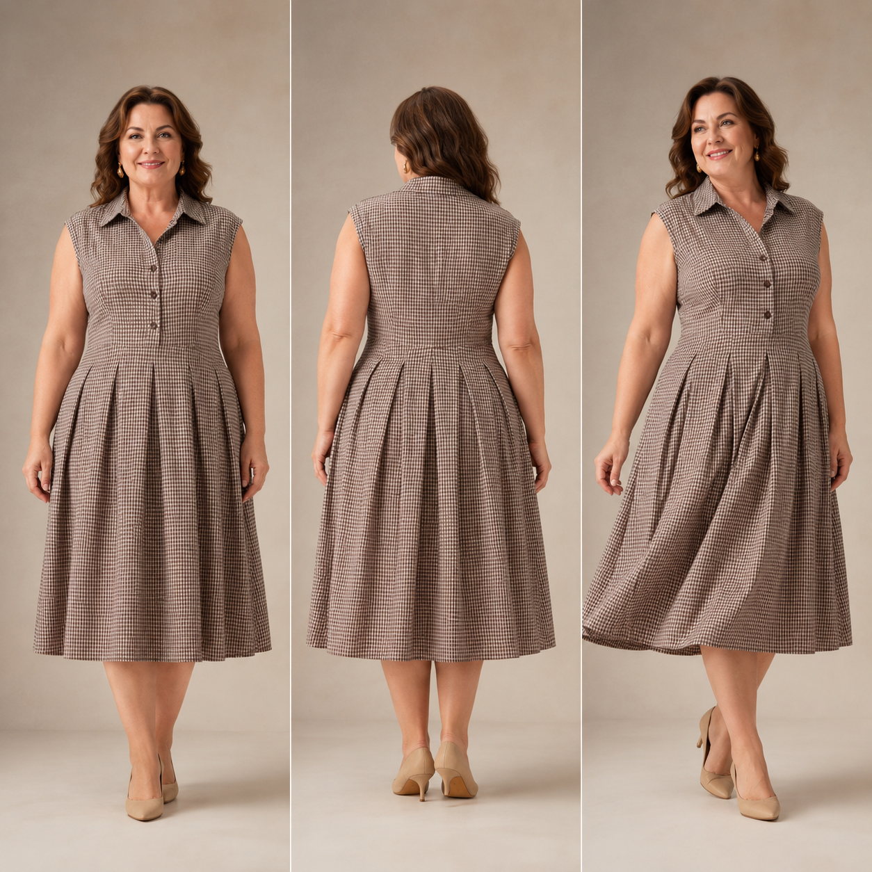 Camille Geruite Jurk — Retro Stijl & Vrouwelijke Pasvorm