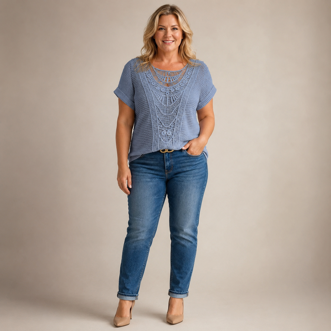 Isabeau Kant Top — Luchtige Elegantie & Verfijnde Details