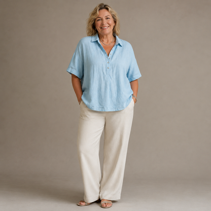 Céleste Polo Top — Casual Comfort & Verzorgde Uitstraling