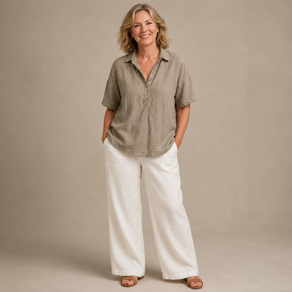 Céleste Polo Top — Casual Comfort & Verzorgde Uitstraling