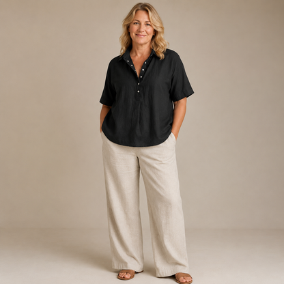 Céleste Polo Top — Casual Comfort & Verzorgde Uitstraling