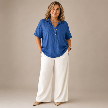Céleste Polo Top — Casual Comfort & Verzorgde Uitstraling