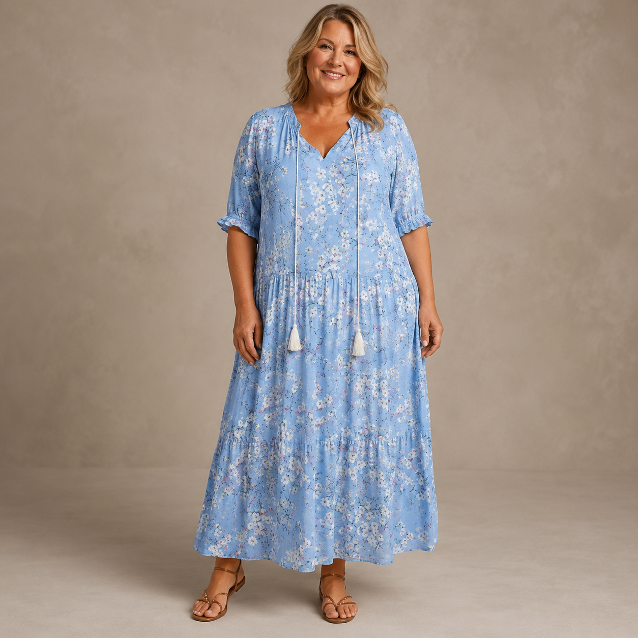 Margaux Flow Jurk — Bloemenprint & Zachte Vrouwelijkheid