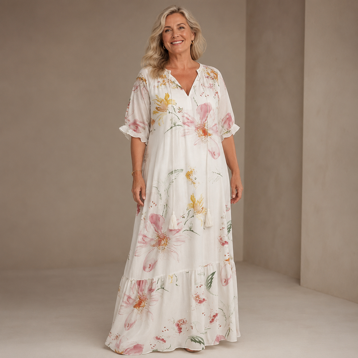Margaux Flow Jurk — Bloemenprint & Zachte Vrouwelijkheid