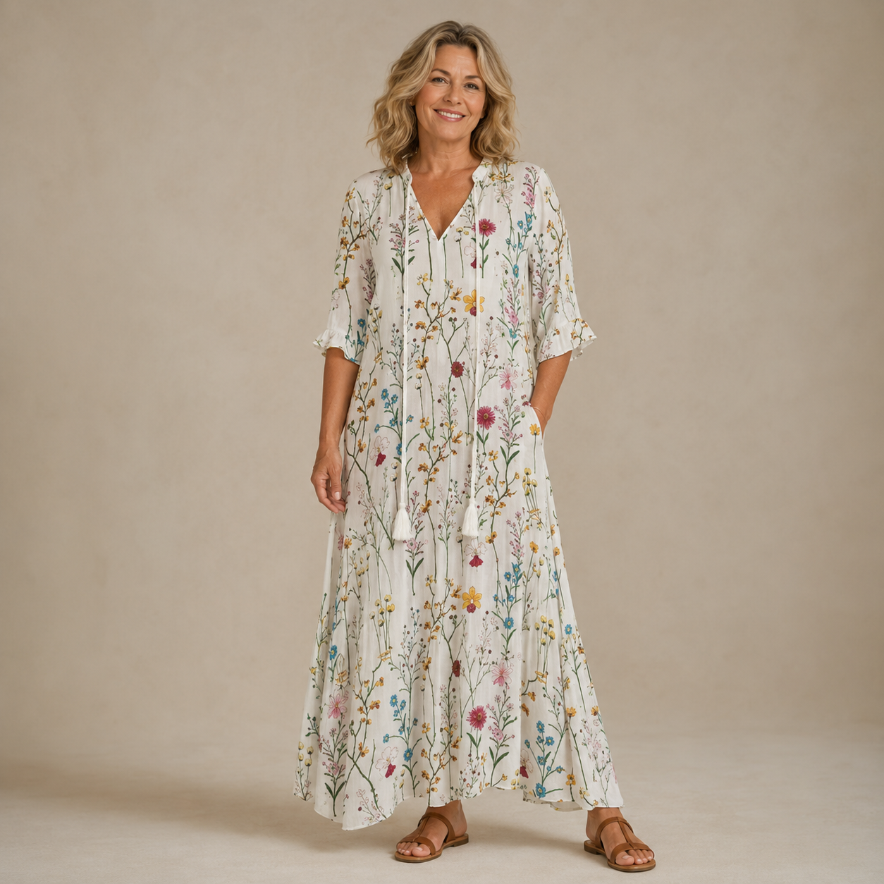 Margaux Flow Jurk — Bloemenprint & Zachte Vrouwelijkheid
