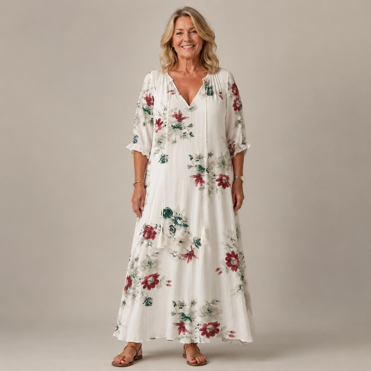 Margaux Flow Jurk — Bloemenprint & Zachte Vrouwelijkheid