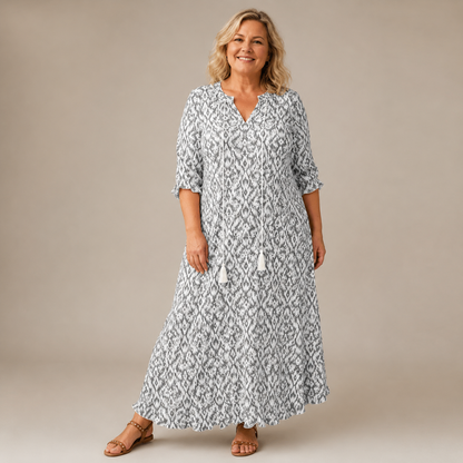 Margaux Flow Jurk — Bloemenprint & Zachte Vrouwelijkheid