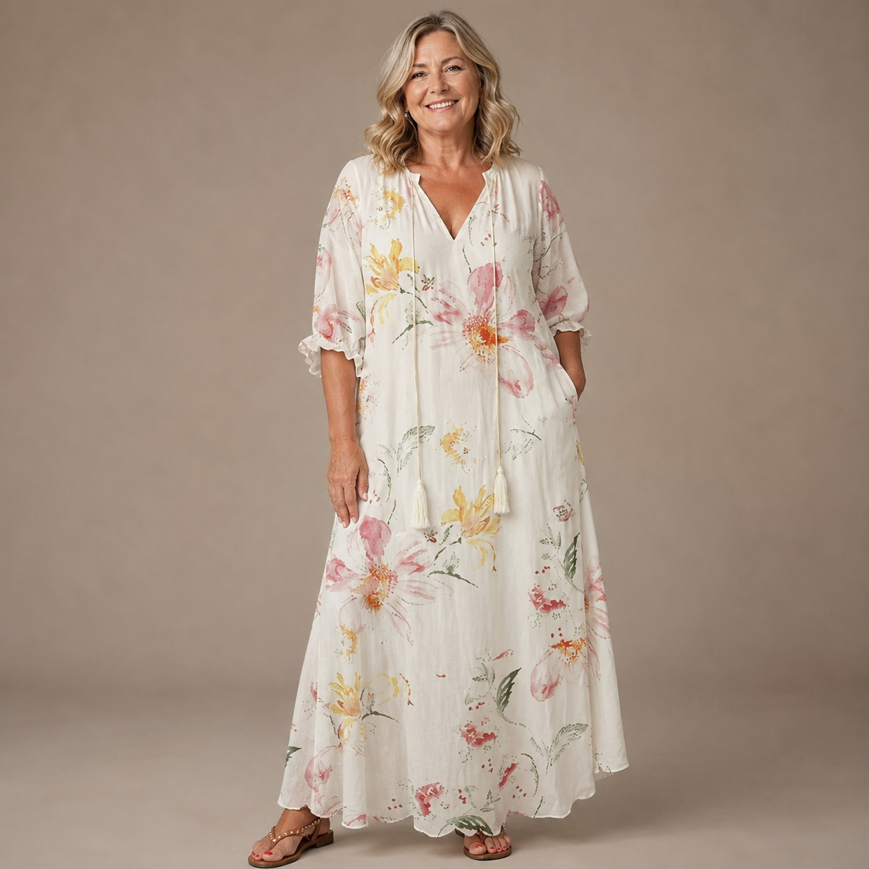 Margaux Flow Jurk — Bloemenprint & Zachte Vrouwelijkheid