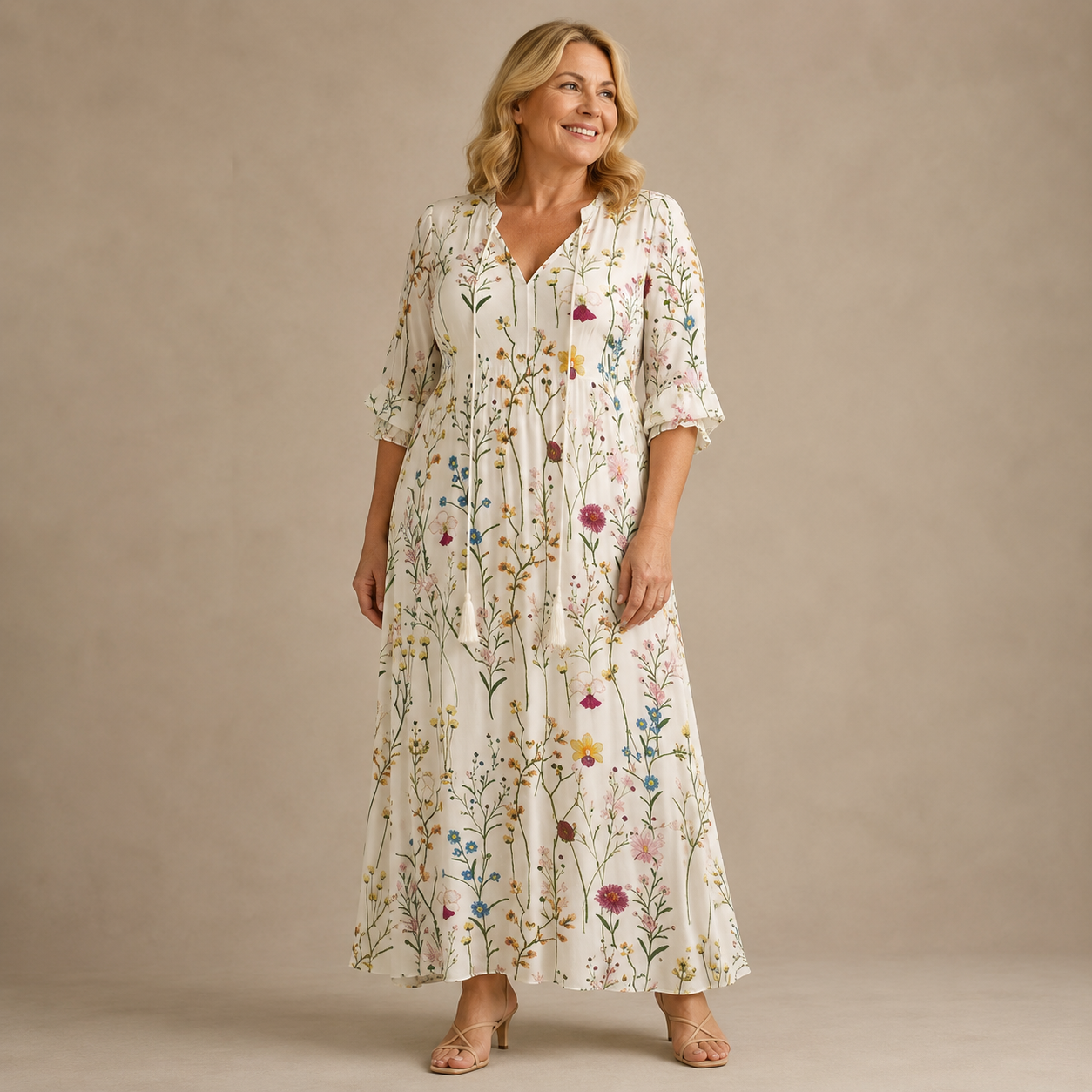 Margaux Flow Jurk — Bloemenprint & Zachte Vrouwelijkheid