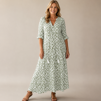 Margaux Flow Jurk — Bloemenprint & Zachte Vrouwelijkheid