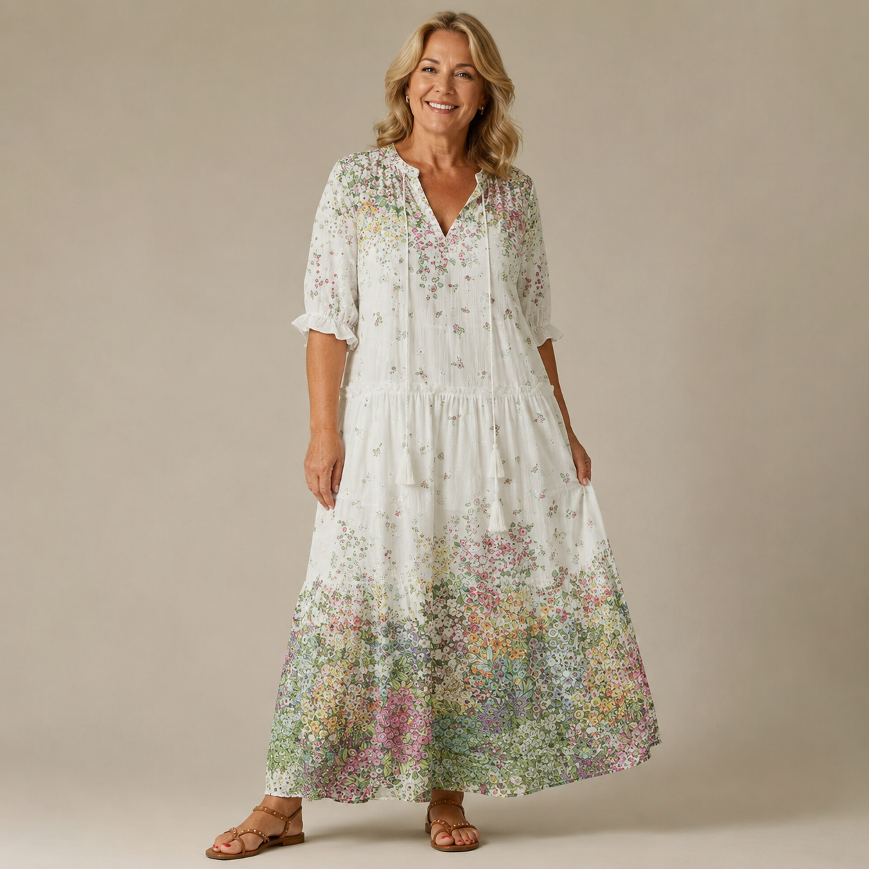 Margaux Flow Jurk — Bloemenprint & Zachte Vrouwelijkheid