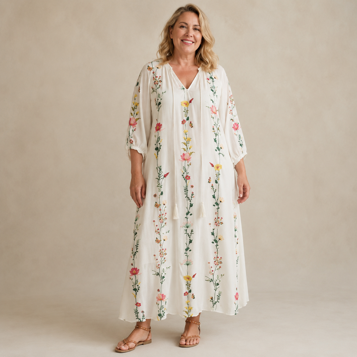 Margaux Flow Jurk — Bloemenprint & Zachte Vrouwelijkheid