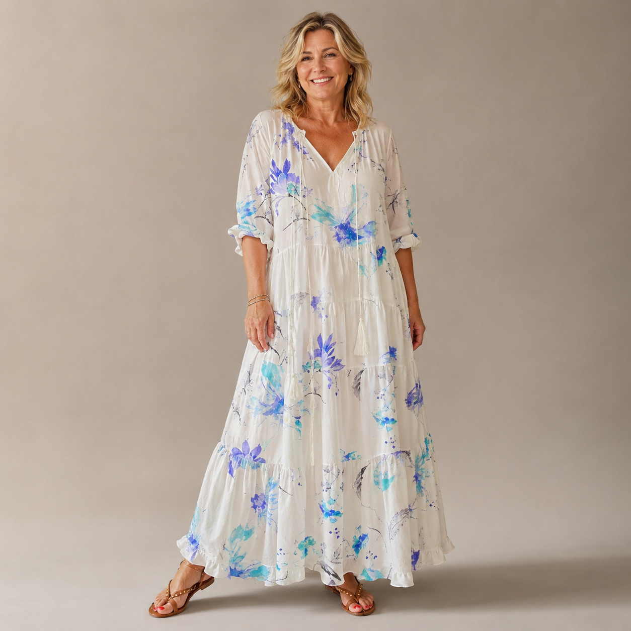 Margaux Flow Jurk — Bloemenprint & Zachte Vrouwelijkheid