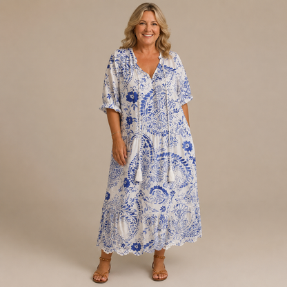 Margaux Flow Jurk — Bloemenprint & Zachte Vrouwelijkheid