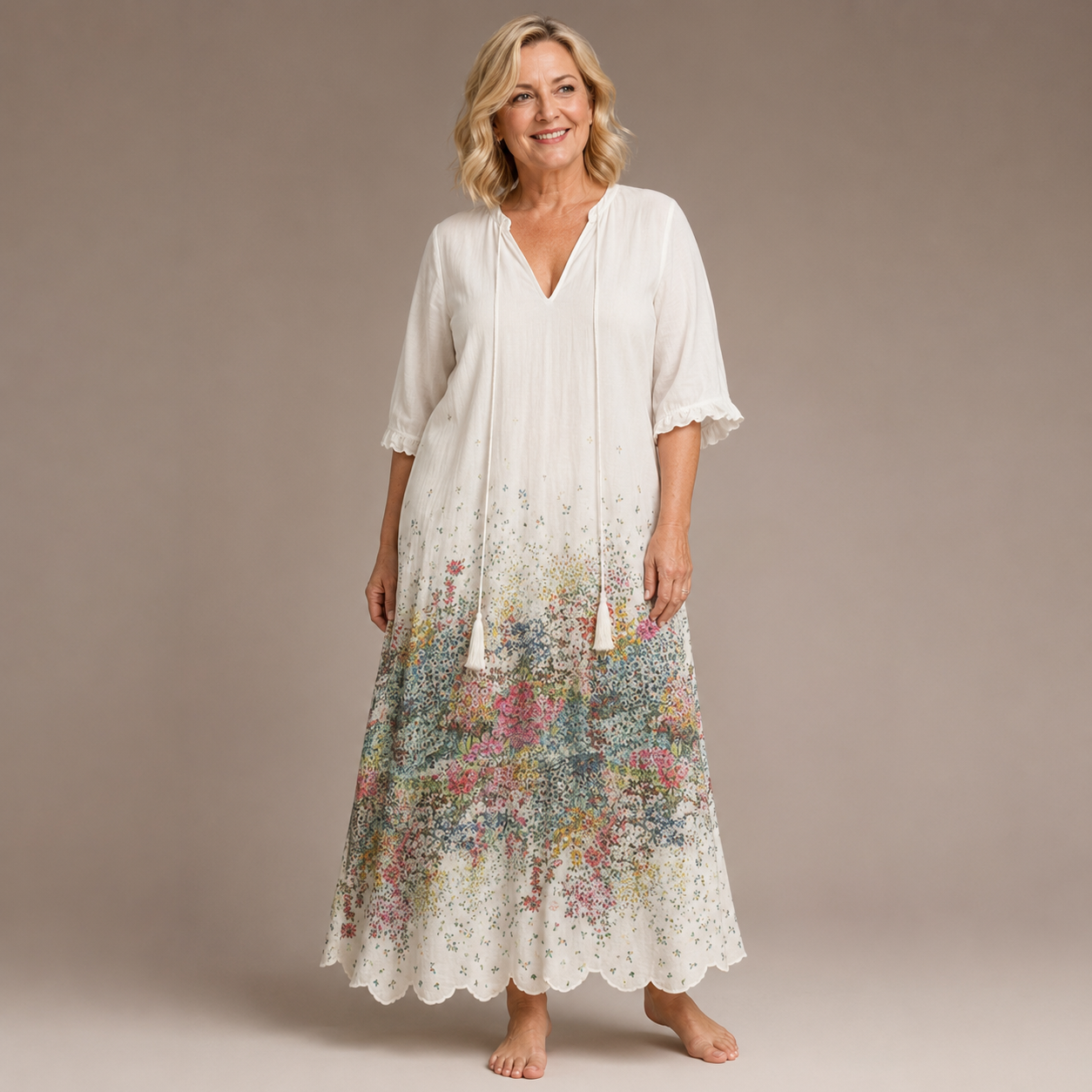 Margaux Flow Jurk — Bloemenprint & Zachte Vrouwelijkheid