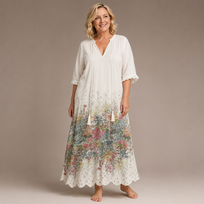 Margaux Flow Jurk — Bloemenprint & Zachte Vrouwelijkheid