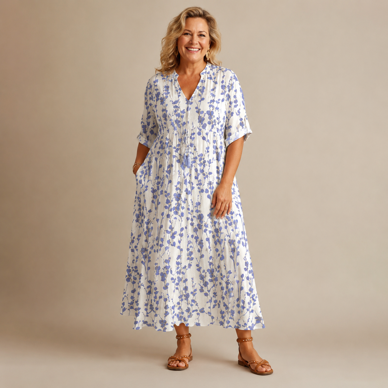 Margaux Flow Jurk — Bloemenprint & Zachte Vrouwelijkheid