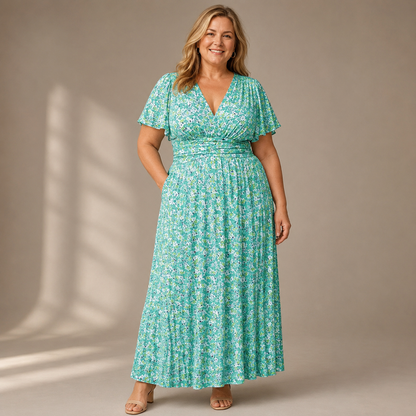 Soleil Maxi Jurk — Bloemenprint & Zomerse Elegantie