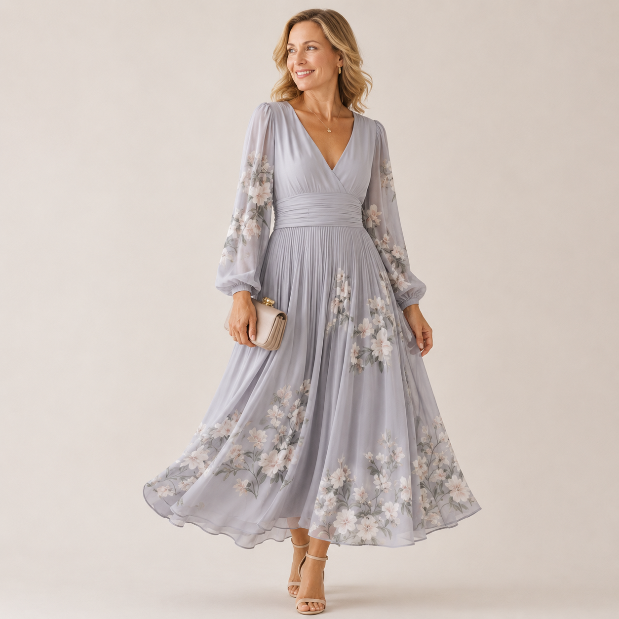Elmira Bloom Dress - Luchtige maxi jurk die elegant valt