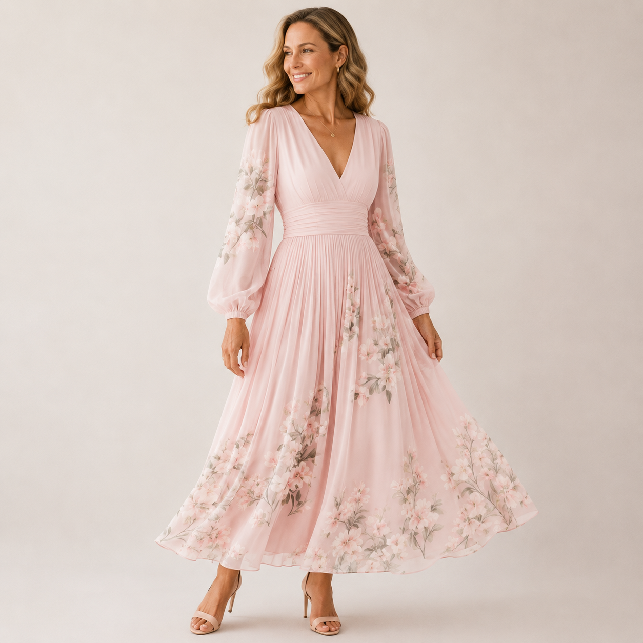 Elmira Bloom Dress - Luchtige maxi jurk die elegant valt