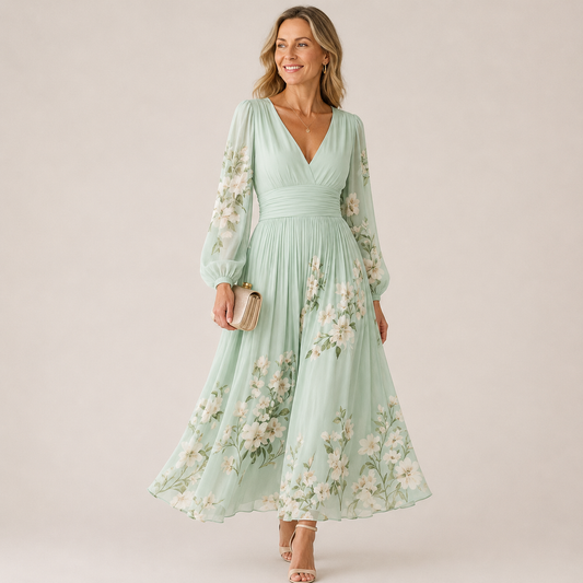 Elmira Bloom Dress - Luchtige maxi jurk die elegant valt