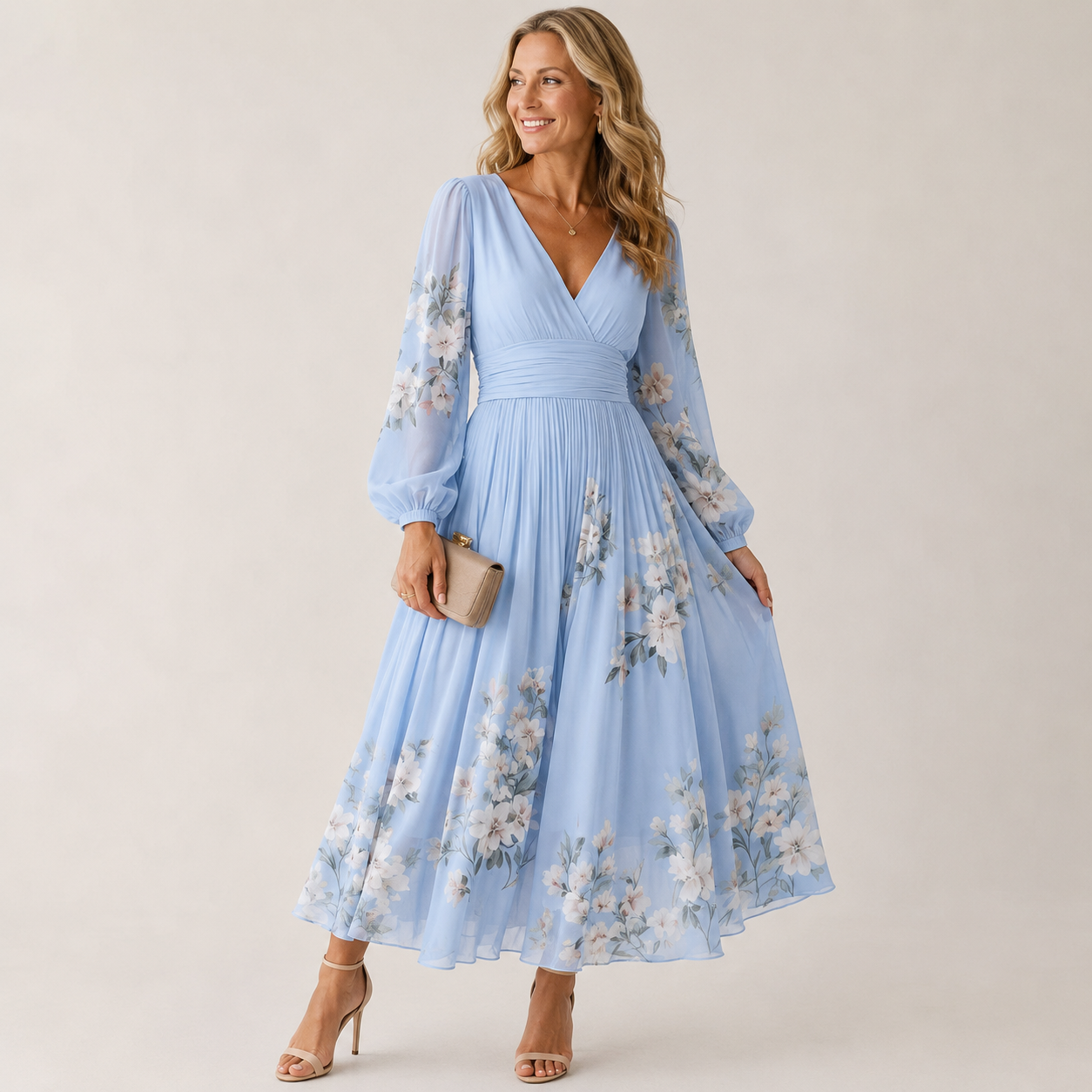 Elmira Bloom Dress - Luchtige maxi jurk die elegant valt