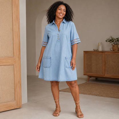 Denelle Denim Dress | Casual comfort met een vrouwelijke uitstraling