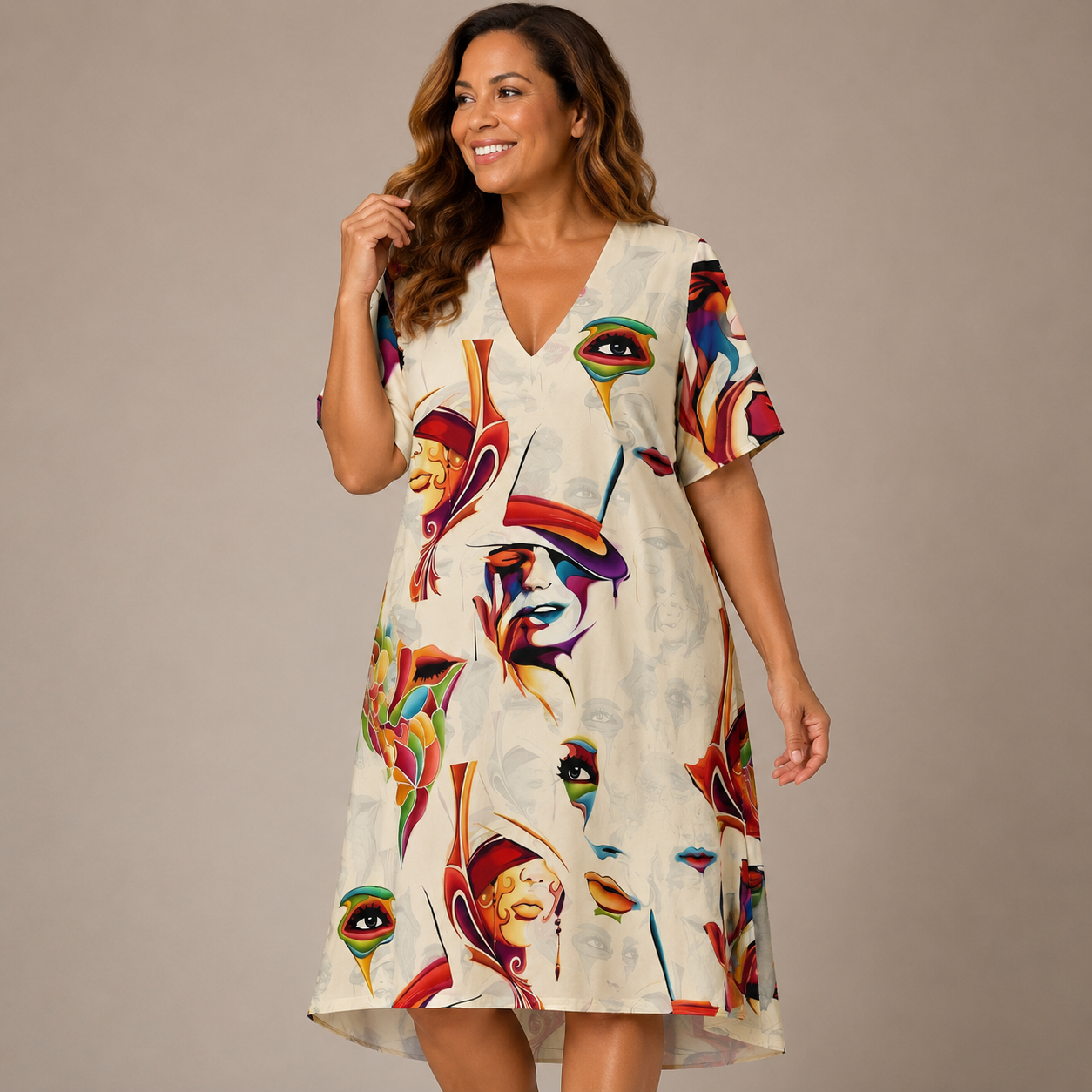Solenne Art Dress | Comfort met een creatieve uitstraling