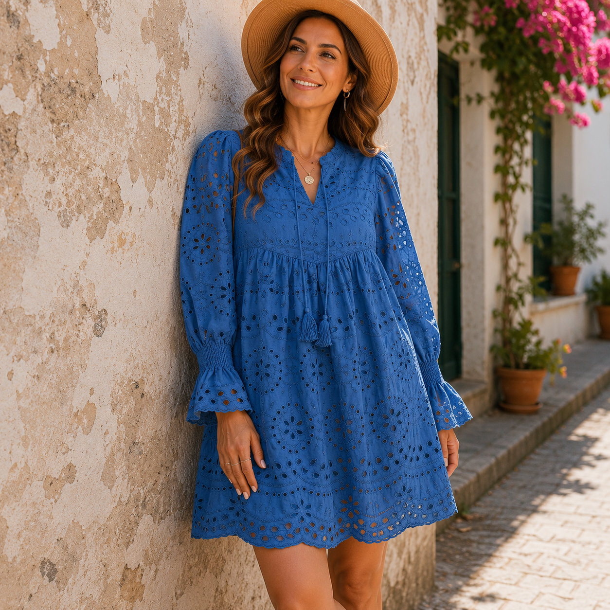 Roseline Broderie Jurk | Luchtig comfort met een romantische uitstraling