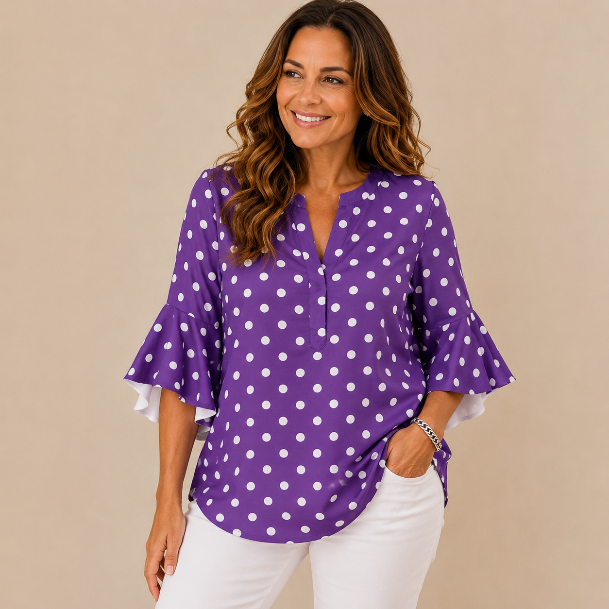 Eveline Dot Blouse | Luchtige elegantie voor elke dag