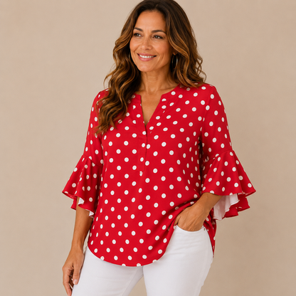 Eveline Dot Blouse | Luchtige elegantie voor elke dag