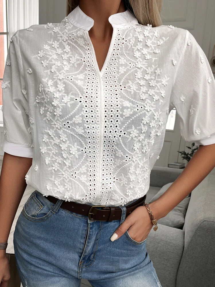 Velune Lace Blouse - Elegante blouse met details