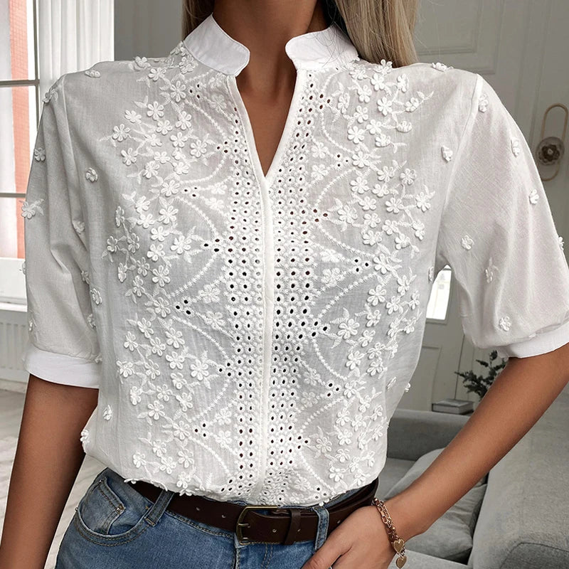 Velune Lace Blouse - Elegante blouse met details