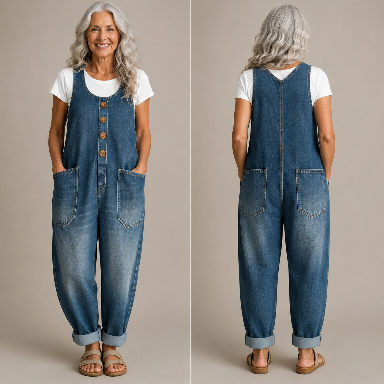 Lova Denim Jumpsuit - tekent niet af
