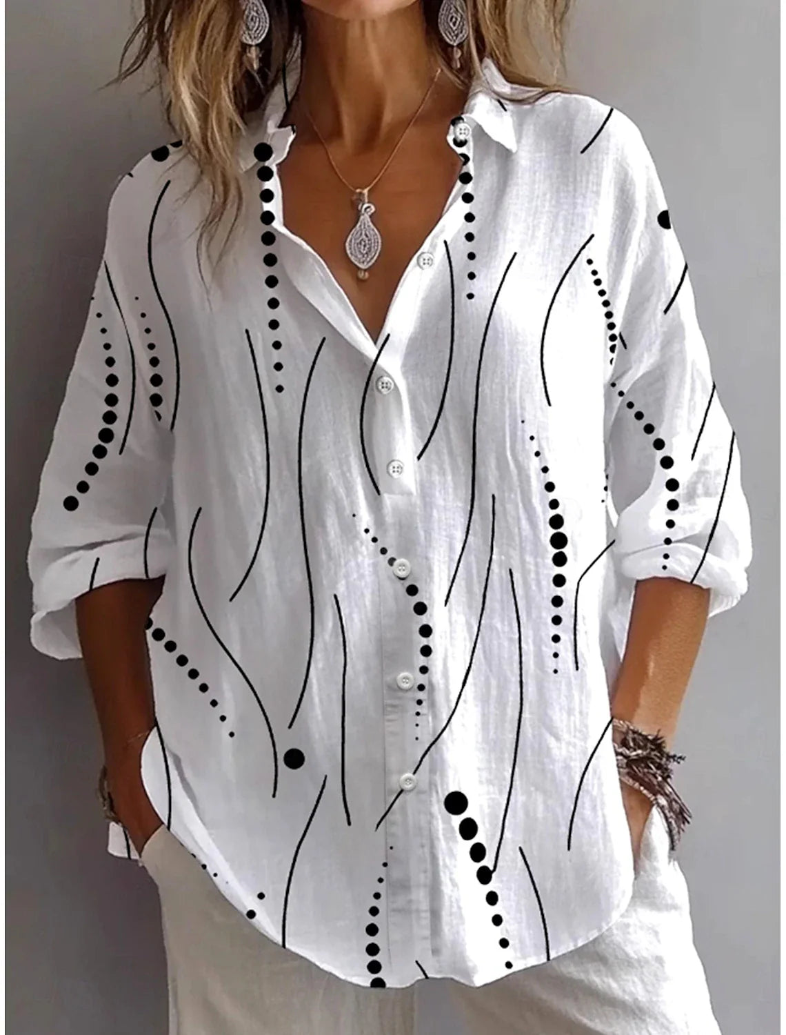 Liselot Artistieke Blouse — Grafisch & Luchtig
